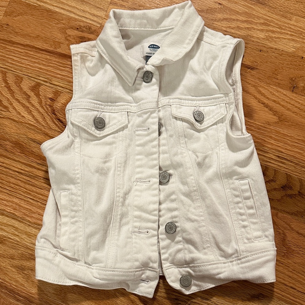 Old Navy Kids White Denim Vest
